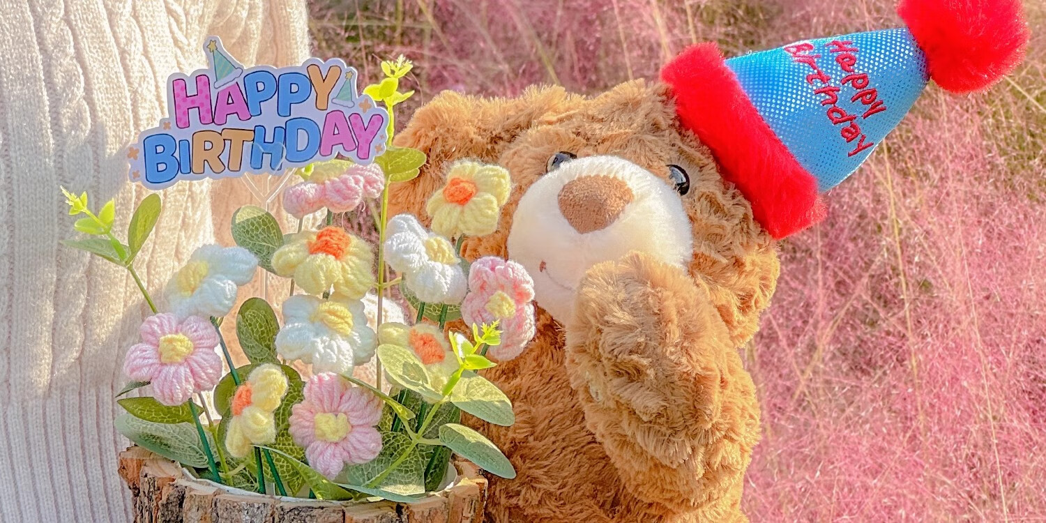 Fan Ye Bear Plush Bouquet Artificial Flowers Knitted Yarn Finished Product Eternal Flower Bouquet Gift for Best Friend Birthday Present 7