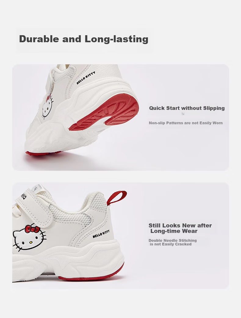 DAVE & BELLA Hello Kitty Collaboration Children's Sneakers Spring And Autumn Girls' Shoes White Sneakers 9