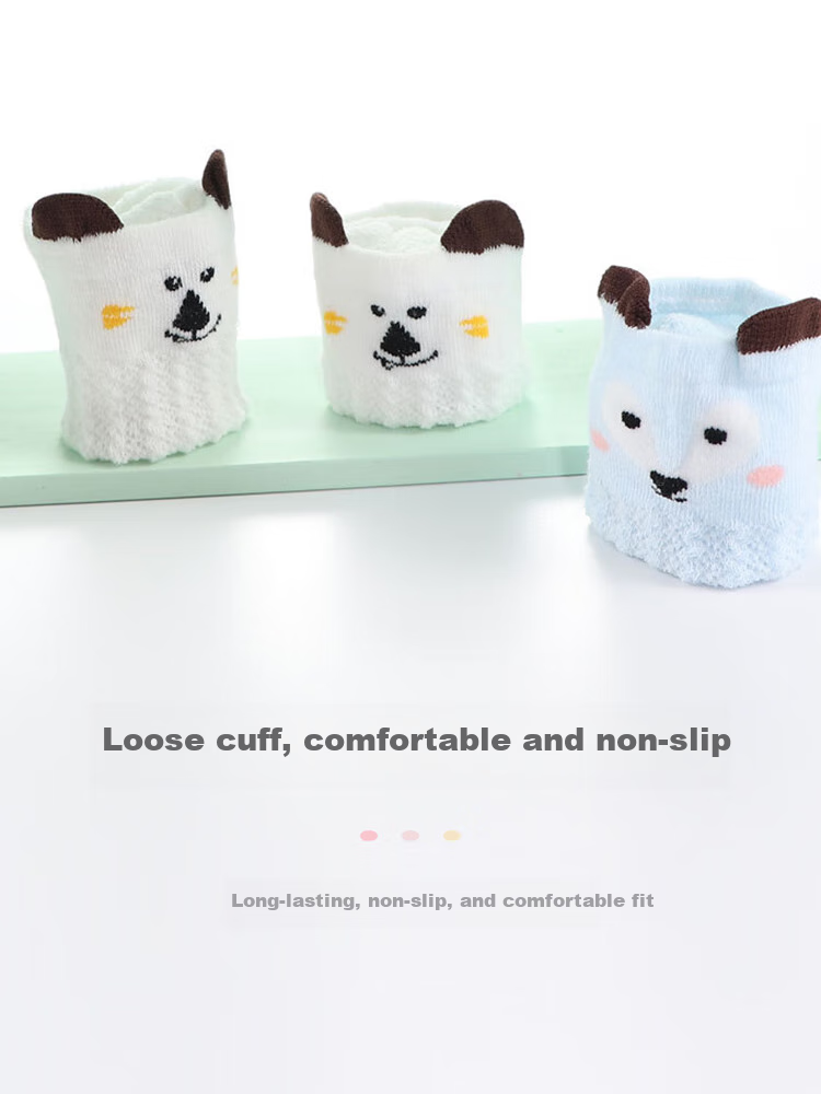 9i9 Baby Socks Summer Long Mesh Anti-Mosquito Combed Cotton Soft Thin Socks Non-Binding 3 Pairs 0-1 Year 10