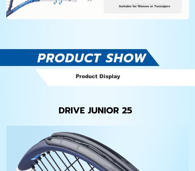 Babolat DRIVE JR Series New Children's And Youth Advanced Beginner All-In Tennis Racket, Baobao Li 11