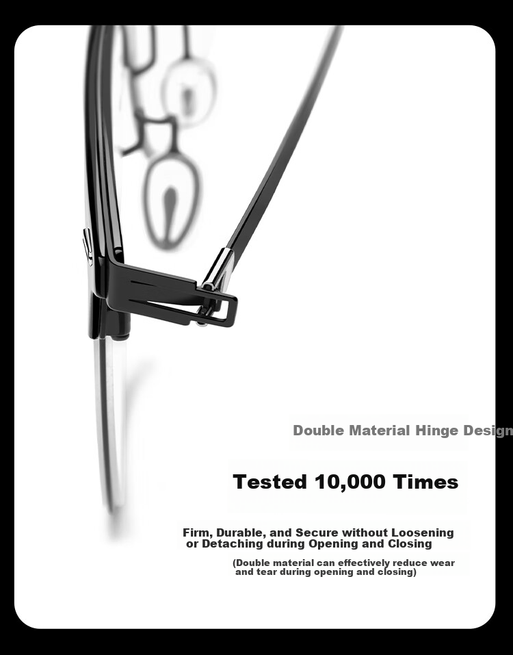 LOHO Thin Steel Series | Ultra-Light Myopia Glasses, Brow Frame Semi-Rimless, Blue Light Blocking, Professional Prescription Available, Men's Eyeglasses 10