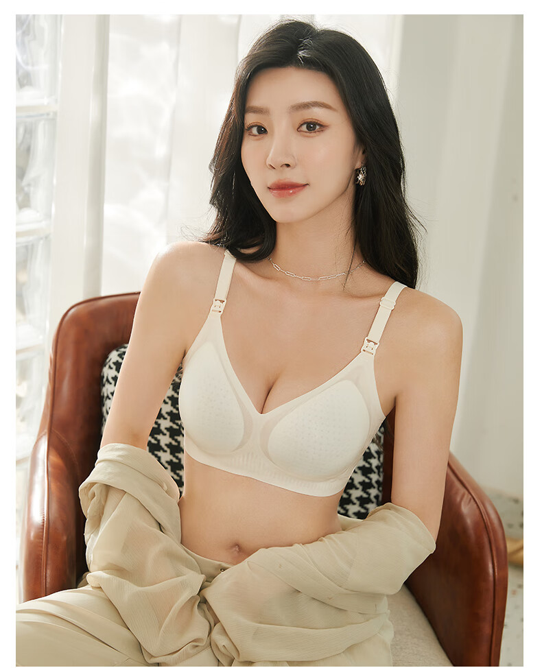 JOYNCLEON Maternity Nursing Bra Summer Thin Pregnant Women Breastfeeding Special Champagne XXL Jwx158828 17