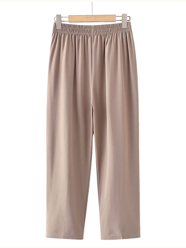 Fengxiao Mom's Thin Summer Ice Silk Grandma Pants Middle-aged and Elderly Women's Loose Fit Nine-point Pants 17