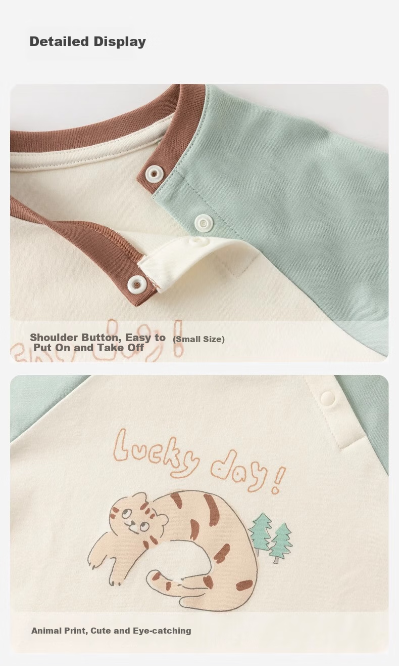 DAVE & BELLA Children's Long-Sleeve T-Shirt, Boys' Autumn Undershirt, Girls' Baby Knitted Cotton Top 4