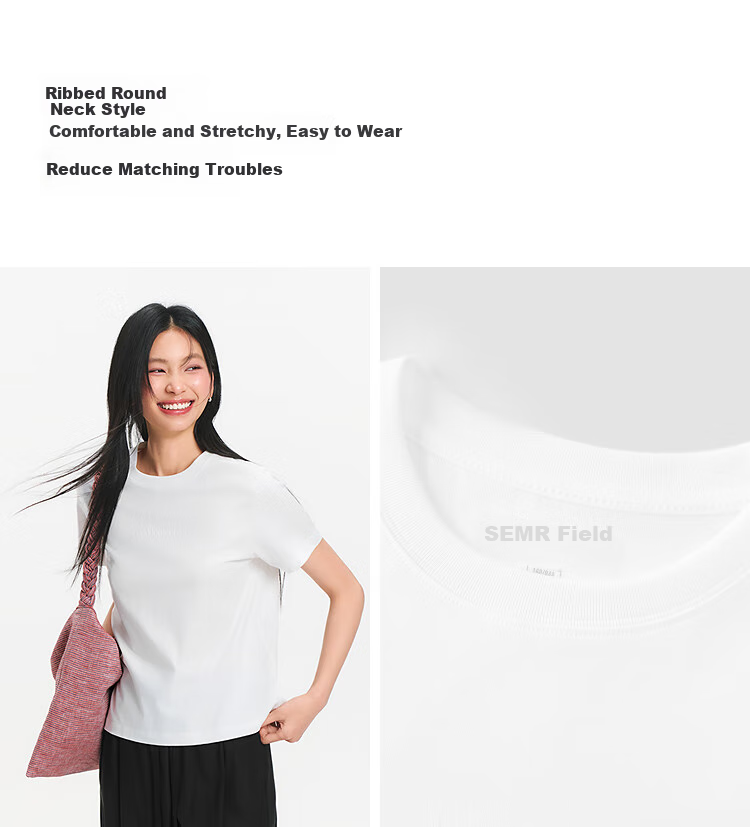Semir Women's Short-Sleeve T-Shirt, Summer Cropped Style, Regular Shoulder, Slim Fit, Slimming Effect, Printed Top, 101325100017 5