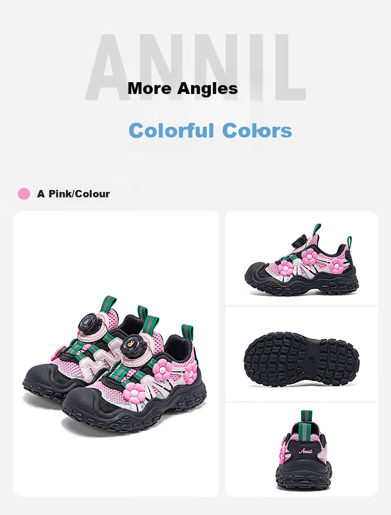 ANNIL Children's Sports Shoes, New Girls' Style 2026, Breathable Kids' Mesh Shoes, Non-Slip Footwear for Girls, 5316 6