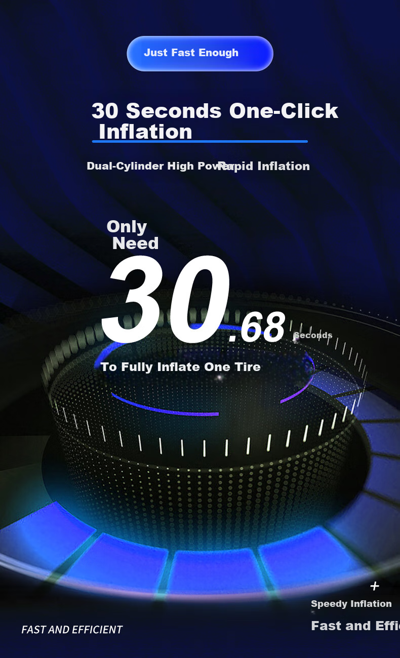 Jumu Car Air Pump with Dual Cylinders, High Pressure, High Power, Portable Electric Tire Inflator for Vehicles 12