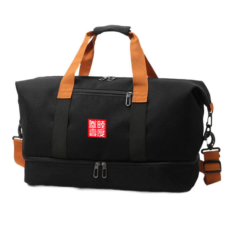 361° Travel Bag Large Capacity Short Trip Business Handbag Fitness Sports Men's and Women's Luggage Bag Black