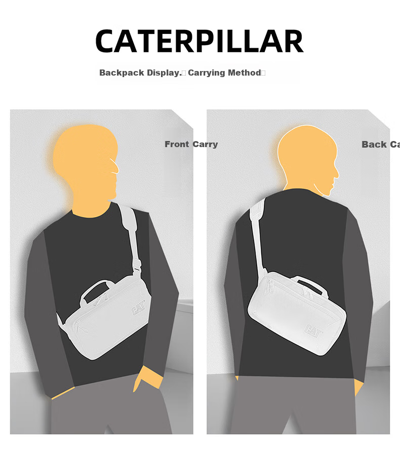 CAT Shoulder Bag, Crossbody Small Bag, Casual Phone Bag for Going Out, 10-Inch IPad Bag, Messenger Bag, Sports Bag, Black, 84930 4
