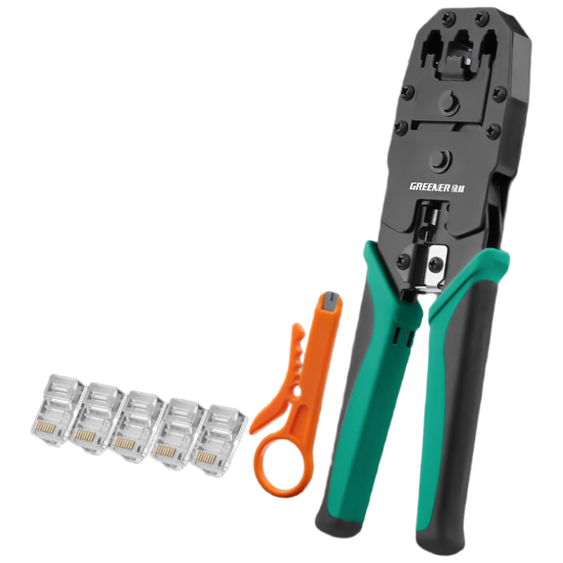 GREENER Network Cable Crimper, RJ45 Connectors, Wire Crimping Tool, Professional Multi-Functional Universal Cat5e/6/7 Home Network Pliers