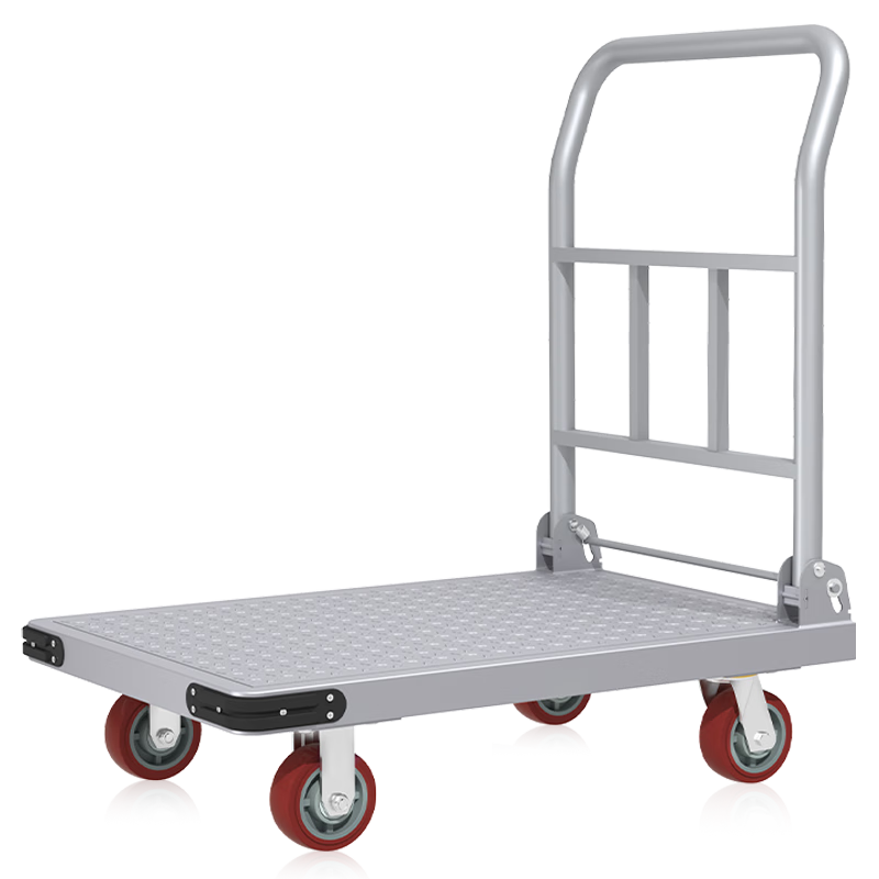 Xinyuechanghui Flatbed Cart, Steel Plate Cart, Small Trolley, Hand Truck, Cargo Transport Cart, Hand-Pulled Cart, Trailer, 90x60cm, Load Capacity 1800 Ji