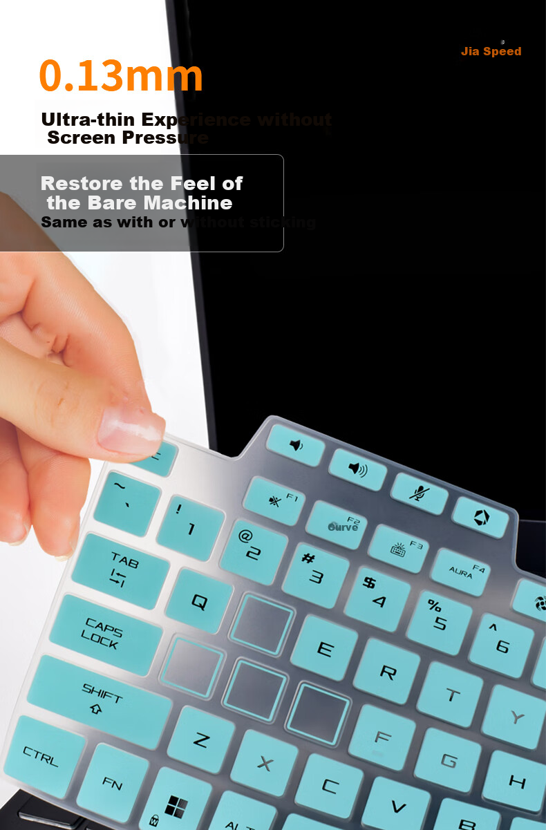 Jiasu ASUS TUF Gaming AORUS 7/7Pro/7Pro Max 6/6Pro Keyboard Cover, Semi-Transparent Green Invisible Keyboard Protective Film, Laptop Silicone Waterproof Dustproof Cover, Slim 1