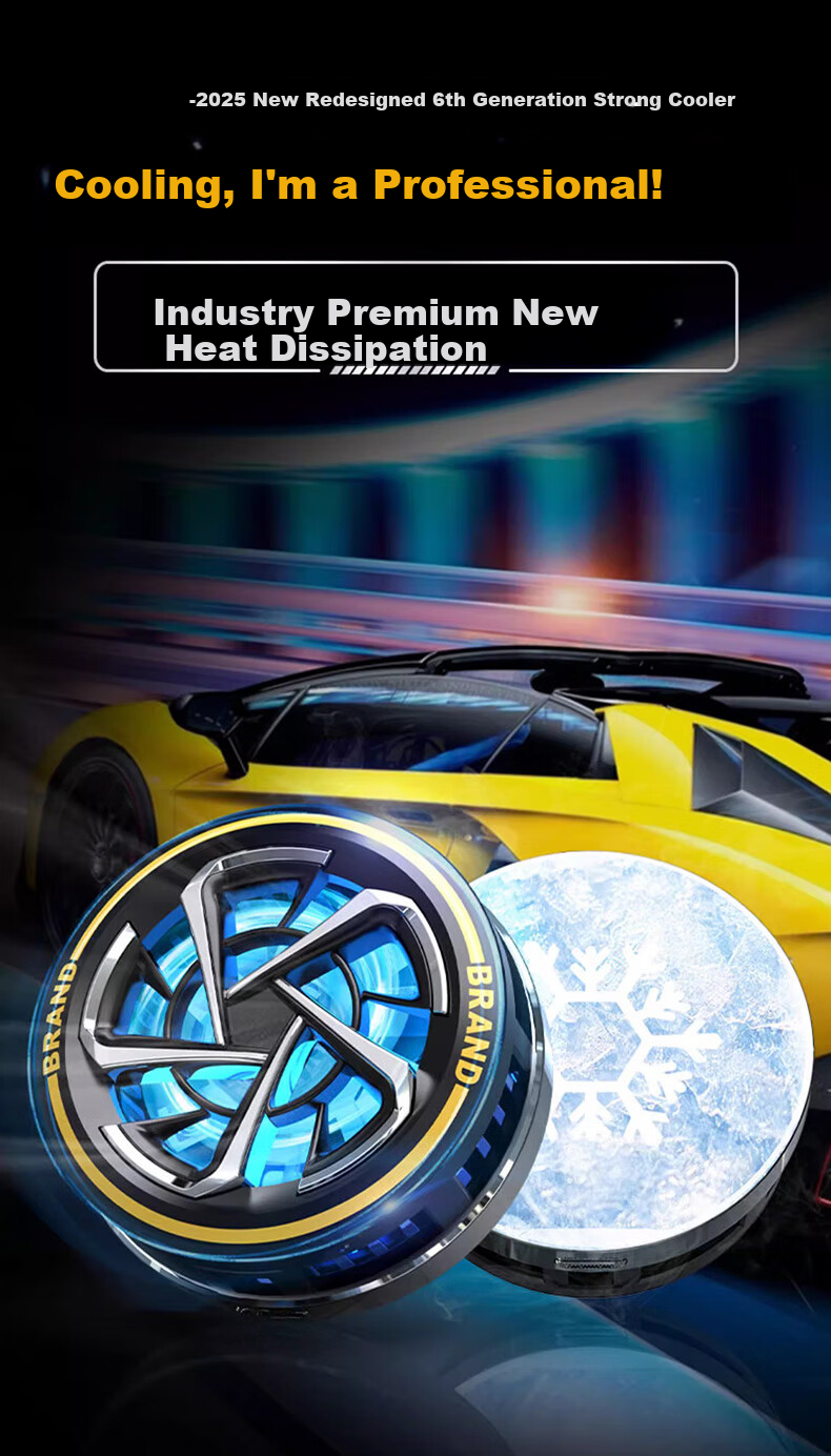 Topvork Magnetic Cooling Fan for Gaming And Live Streaming, Powerful Heat Dissipation with RGB Lighting Effects, Compatible with Apple IPad Tablet DY18 Aluminum Alloy 7