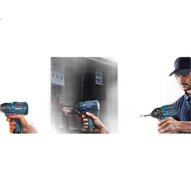 Ударный гайковерт BOSCH GDR 120-LI, 12В, 100 Нм, 2.0 Ач, литий-ионный аккумулятор, многофункциональный для затяжки и установки