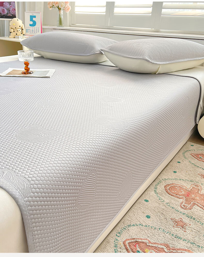 Grace Class A Ice Bean Cooling Mat Fitted Sheet, Summer Air Conditioning Bed Sheet, Home Use Washable, 1.8*2M, Big Ear Dog - Blue 4