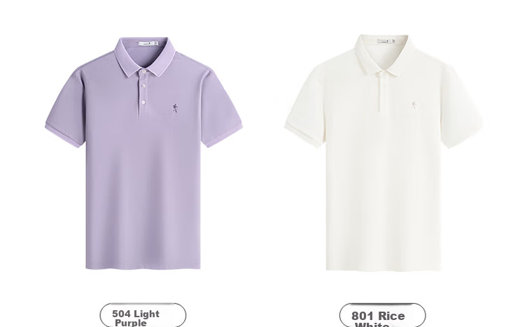 DANCING WOLVES [Instant Cool Feeling] Antibacterial And Anti-Mite Summer Versatile Men's Short-Sleeve POLO Shirt, 801 Off-White, L(175) 5