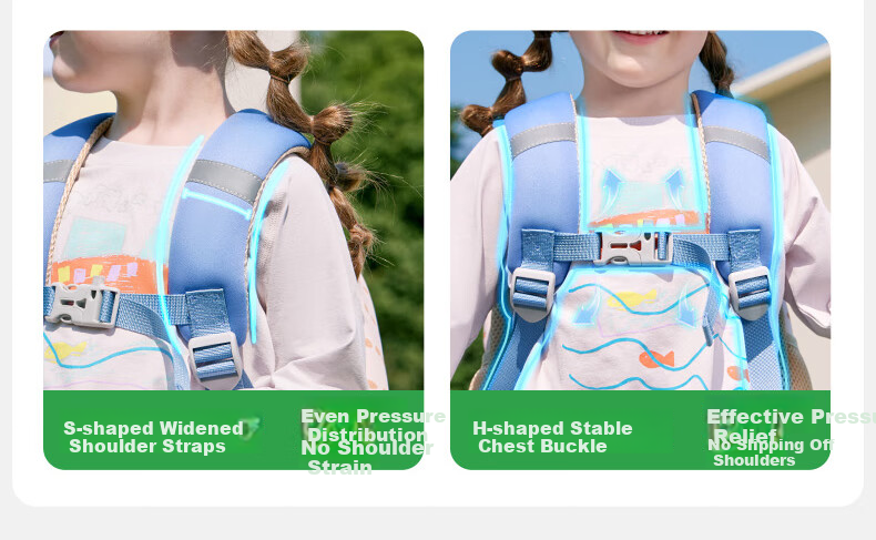 Kocotree Children's Backpack, Ultra-Light Large Capacity Travel Bag, Kindergarten Anti-Loss Cartoon Dinosaur Backpack, Size S 10