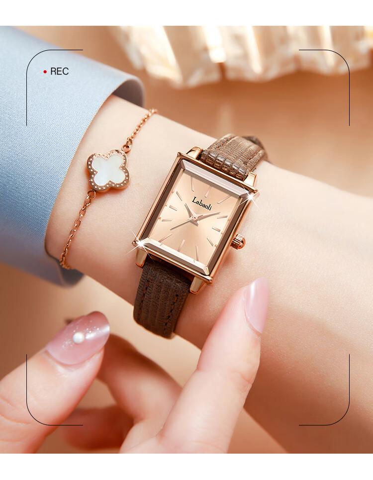 Laboli Women's Watch 2025 New Waterproof Casual Vintage Luxury Wristwatch LA213 Light Brown 21mm 4