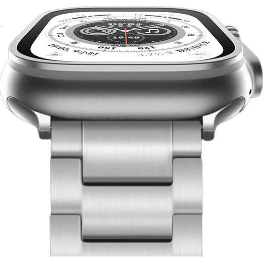 Ремешок Weiqiantu для Apple Watch Ultra2/S10/S9/8/7/SE/6, из чистого титана, с быстросъемными застежками-бусинами, серебристый, 49/45/44 мм