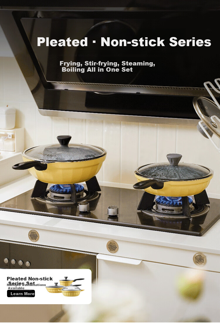 Buydeem [Jingdong Exclusive] 32cm Non-Stick Wok, Low Smoke Oil-Gathering, Small Yellow Goose Egg-Shaped, Compatible with Induction And Gas Stoves 12