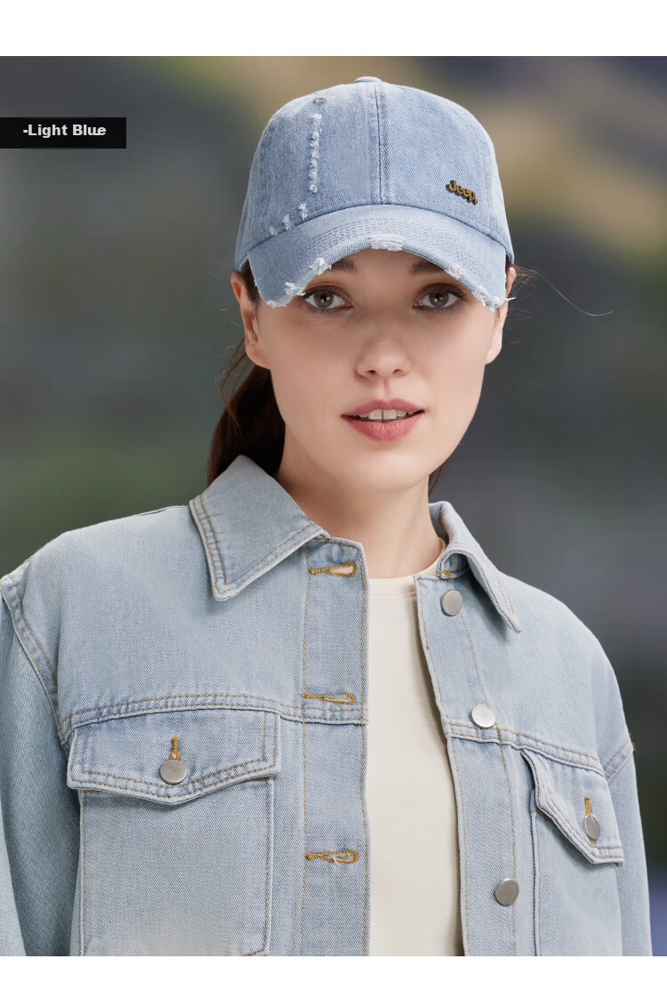 JEEP Baseball Cap for Men, All-Season Outdoor Trendy Retro Sun Protection Hat for Men And Women, Light Blue 12