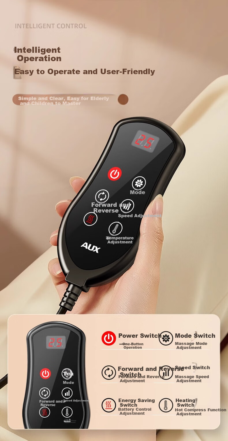 AUX Massage Cushion Pillow K48-1 Gift Box Edition, Cervical Spine Massager, Shoulder And Waist Back Massager, Kneading And Squeezing Massage Device, Mid-Autumn Festival Gift 14