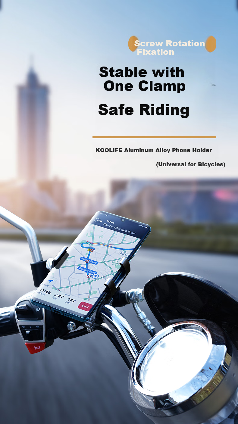 KOOLIFE Electric Bicycle Phone Holder, Motorcycle And Electric Bike Riding Multifunctional Delivery Rider-Specific Navigation Mount 1