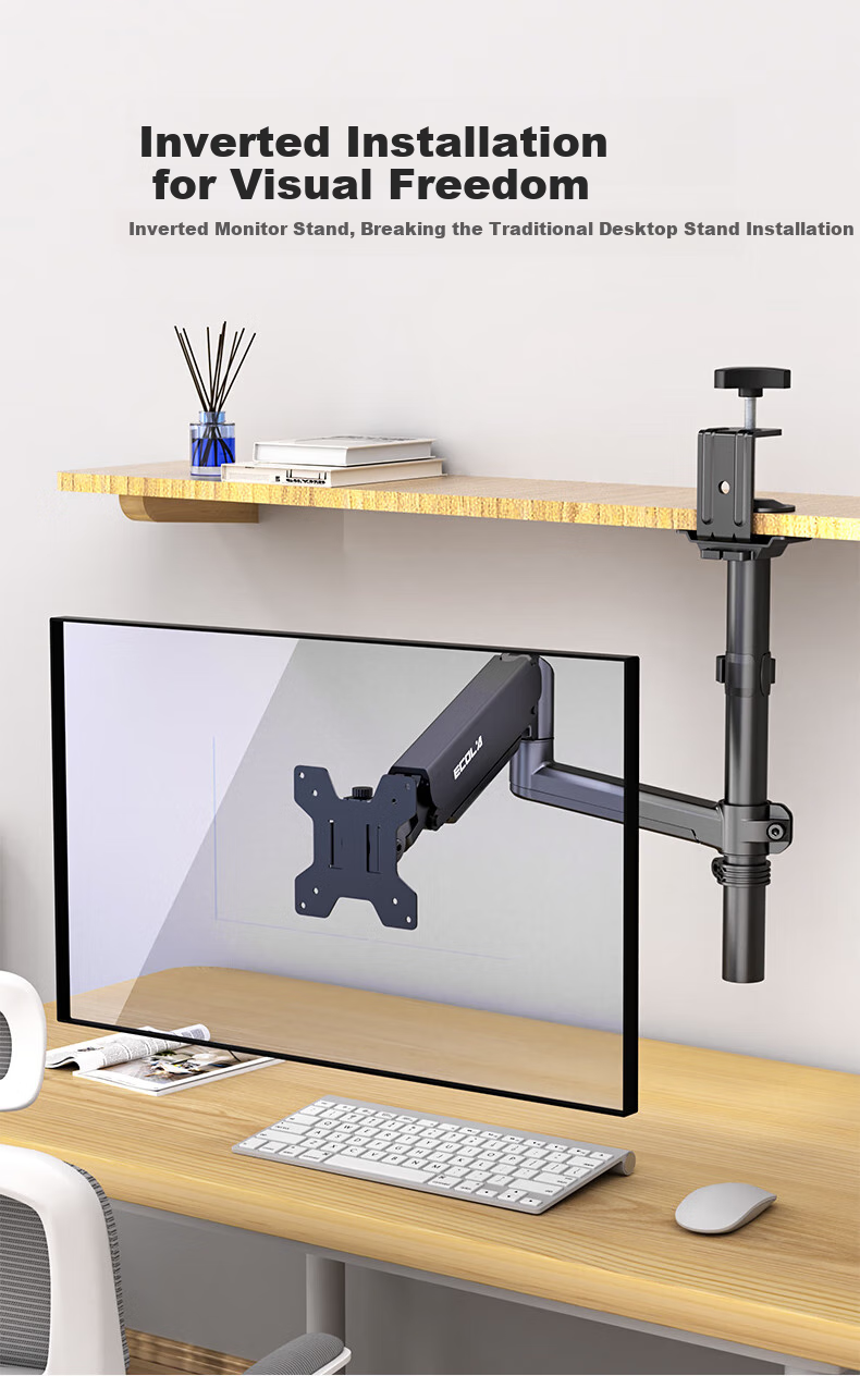 ECOLA Monitor Stand, Arm Column Style, Height Adjustable, Free Floating, Gaming Design, Versatile, Can Be Inverted, Computer Stand, Black 5