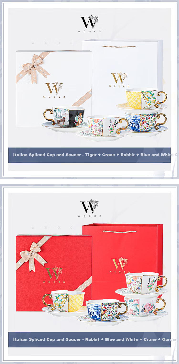 WOOCH [Mid-Autumn Festival Gift] Coffee Cup And Saucer Set, Wedding Gift Box Set, Couples Water Cups, Housewarming Gift 5