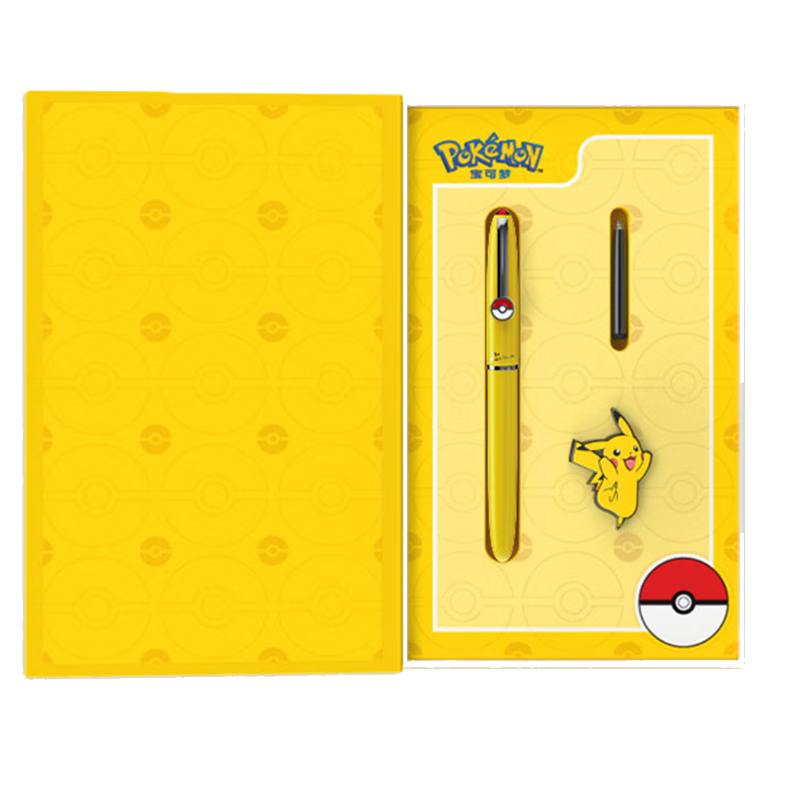 Pimio Fountain Pen Gift Box, Pokemon Collaboration Collector's Edition Set, High-End Adult Mid-Autumn Festival Gift for Men And Women, Signature Business Gift, 987 Dazzling Black