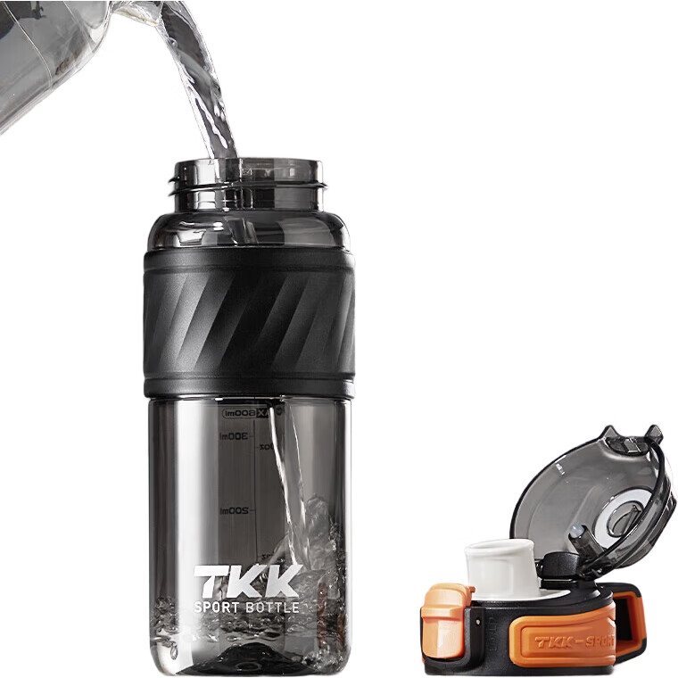 Детская бутылка для воды TKK для начальной школы, летняя бутылка для питья, спортивная чашка для школы, термостойкая, Tritan, 500 мл, черная