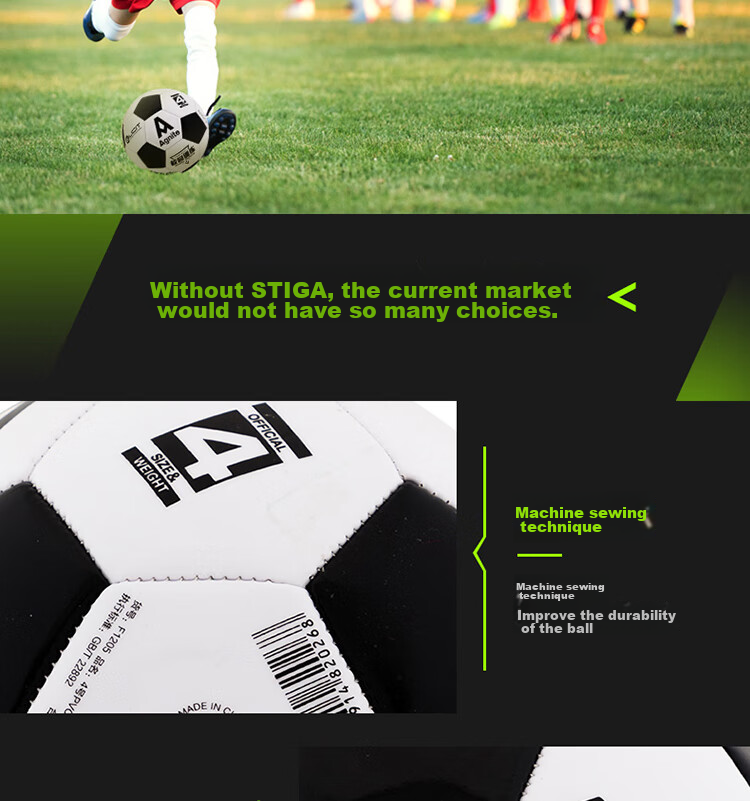 Deli No. 4 Soccer Ball for Children, Teenagers And Students Training And Competition PVC Machine-Stitched Wear-Resistant Elastic Exam Football 9