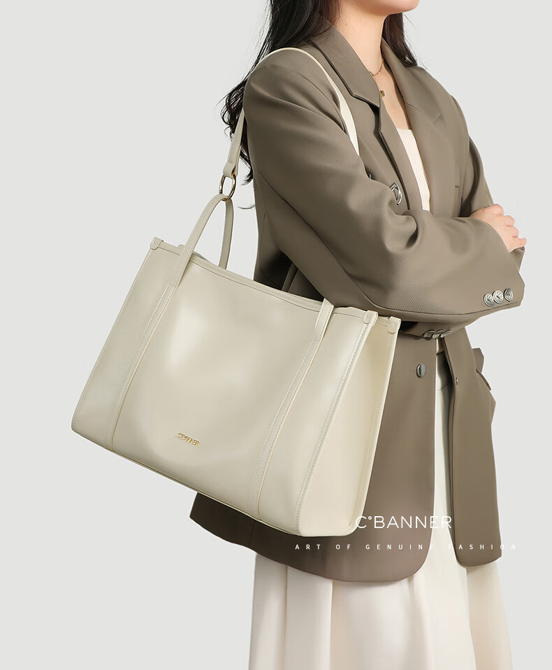 C.BANNER Leather Handbag, Women's Tote Bag, Large Capacity Shoulder Bag, Underarm Bag, Brand Birthday Gift for Girlfriend on May 20 1