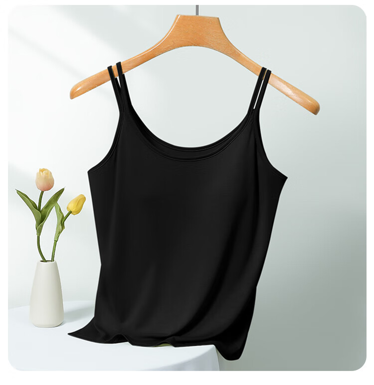 Hongdou Women's Solid Color Cooling Wearable Padded Camisole Tank Top 14