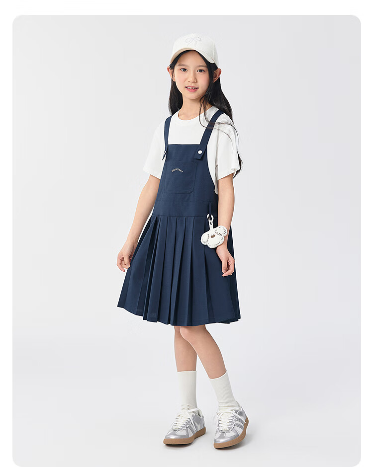 BALABALA Girls' Dress 2025 Summer Faux Two-Piece Suspender Skirt [miiiiichan IP] 202225111067 16