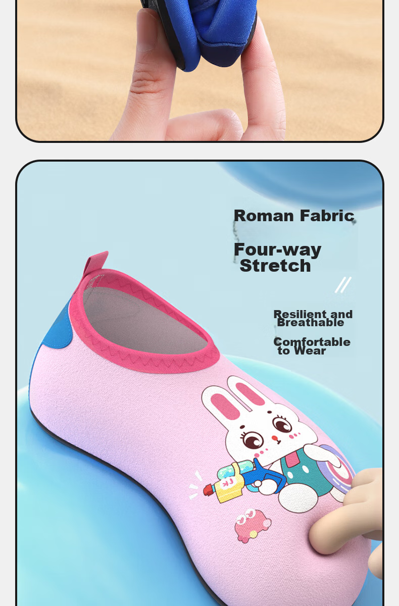 Lemonkid Children's Beach Shoes, Water Park Diving Swimming Shoes, Boys And Girls Soft-Soled Slippers, Cherry Pink Unicorn, Size 28/29 4