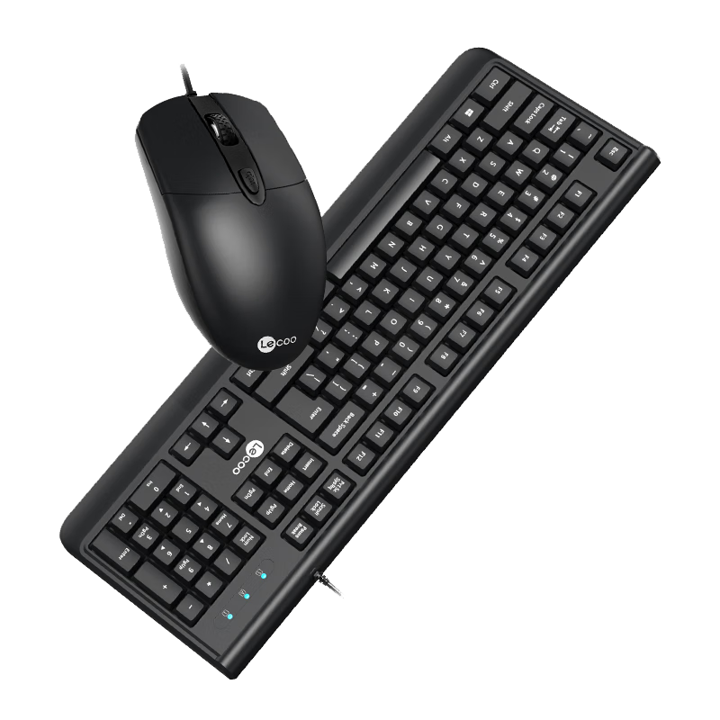 Lenovo Wired Keyboard And Mouse Combo Set, Full-Size Splash-Resistant Ergonomic Design, Comfortable Feel, Suitable for Business Office Desktop/little New, MK001