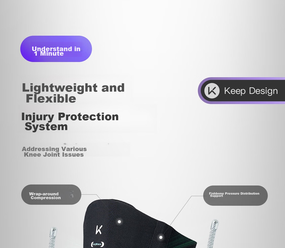 Keep Skin-Friendly Bare-Feel Knee Brace for Fitness, Basketball, Running, Jumping Training, Sports Meniscus Knee Protector K-Rox 7