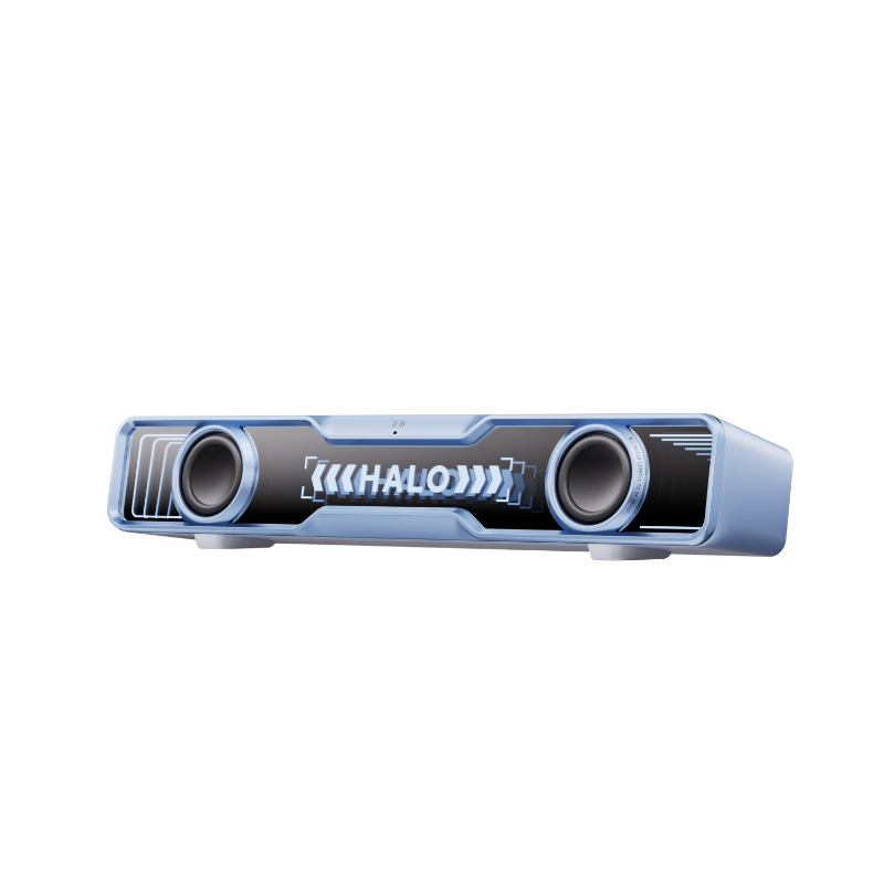 Edifier Halo SoundBar Desktop Speaker Home PC Gaming Soundbar Wired Bluetooth 5.4 RGB Lighting Glacier Blue