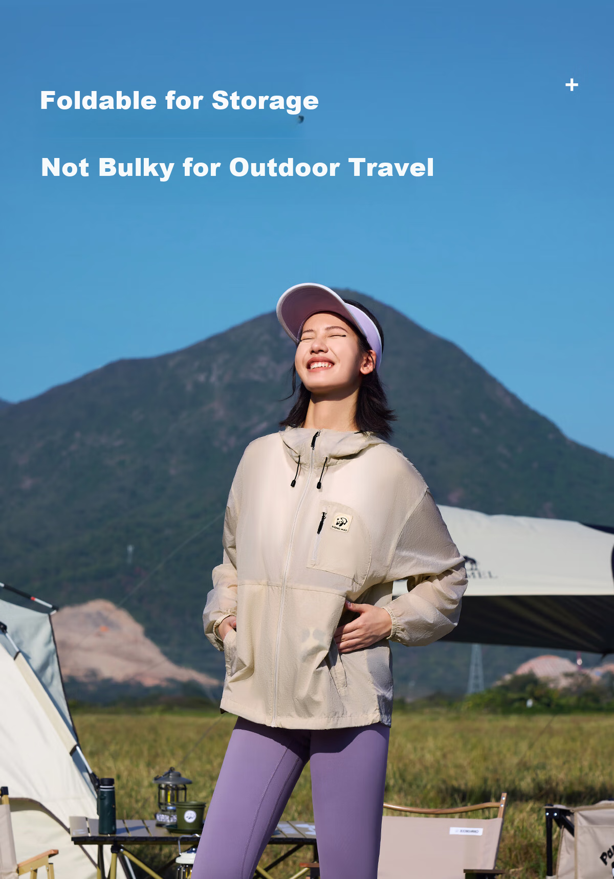 Panda Camel Series Cooling Sunscreen Jacket for Women, Sun Protection and Water-Repellent Outdoor Fishing Shirt for Men, Phantom Black, XXL 11