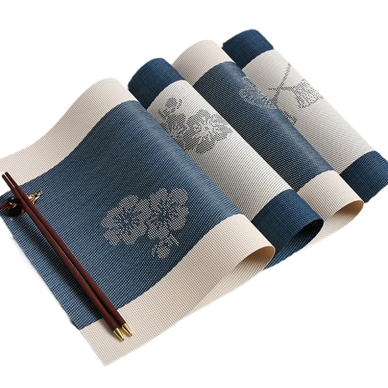 Jekero Chinese-Style Placemats, Western Dining Mats, Heat-Resistant Coasters, Coffee Table Mats, Non-Slip, Waterproof, Oil-Proof, Washable, Set of Four
