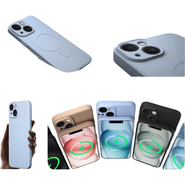 Чехол KEKLLE для iPhone 15 Plus, силиконовый, с магнитами MagSafe, розовый, противоударный