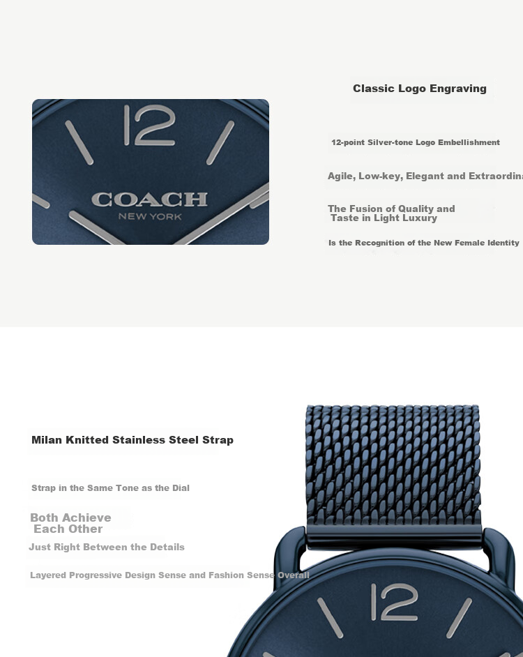 COACH ELLIOT Series Steel Band Quartz Men's Watch 14602650, Recommended by Kong Xue'er, Gift/giving 5