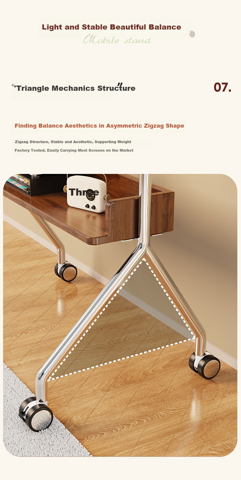 CABTE Stainless Steel Mobile TV Stand, Universal TV Cart for 32-75 Inches, Movable Trolley, [32-75 Inches] Stainless Steel Load-bearing/pallet Tray 10
