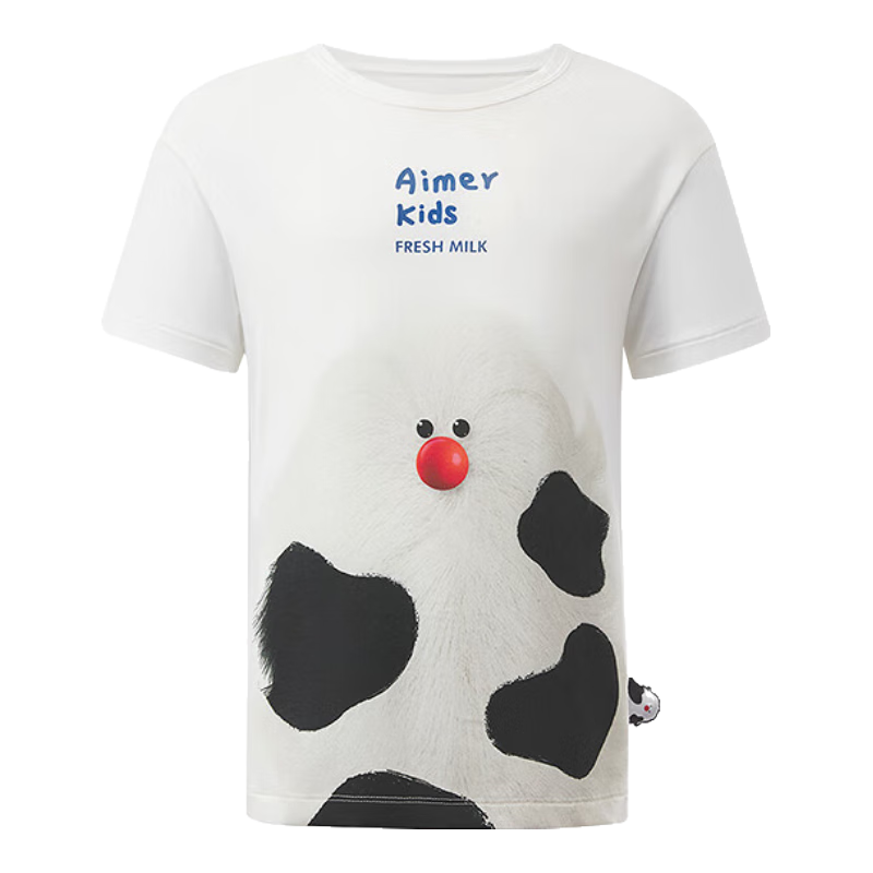 AIMER KIDS Milk Skin Jacket for Boys And Girls, Home Wear Modal Antibacterial Class A Pajamas Top - Black And White Milk Skin Monster 150