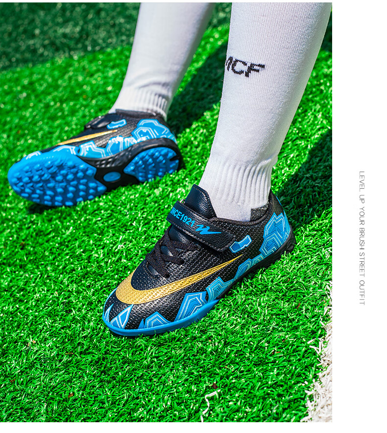 Shuangxing Children's Soccer Shoes, TF Turf Cleats, Summer Student Youth Big Kids Lightweight Non-Slip Wear-Resistant Football Boots, White And Pink, Size 34 11