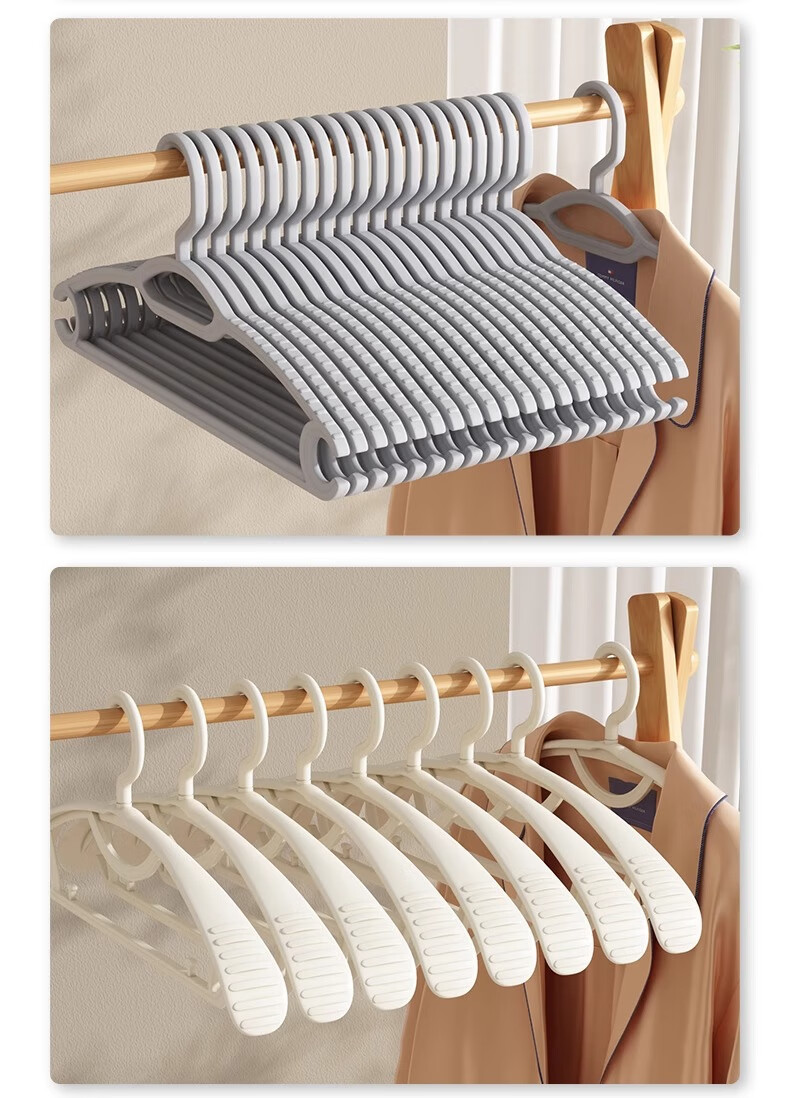 YOUQIN Wide Shoulder Hangers Non-Slip Clothes Drying Rack Thickened 5-Pack Anti-Shoulder Deformation Clothes Hangers for Home 14