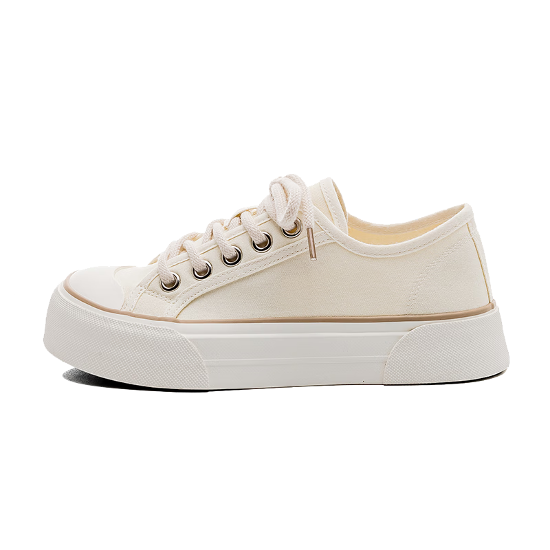 Huili Women's Casual Versatile Canvas Shoes, Breathable Mango-Style Sneakers WXYF846BR Beige 37