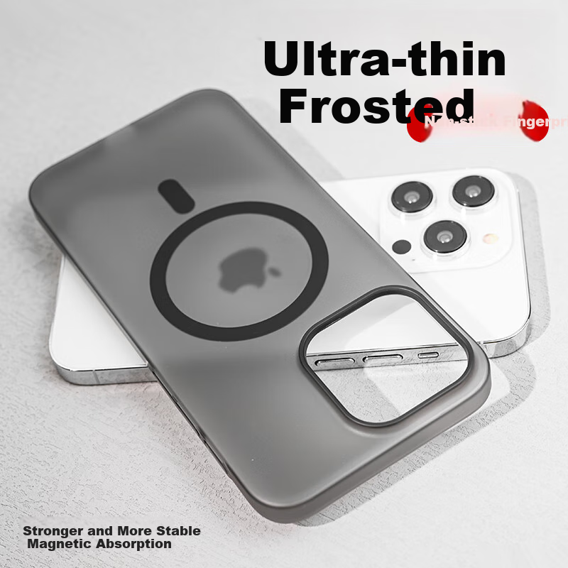 ZHIWEISHI Чехол-накладка с MagSafe для Apple iPhone 16 Pro Max, противоударный, полупрозрачный, матовый, черный