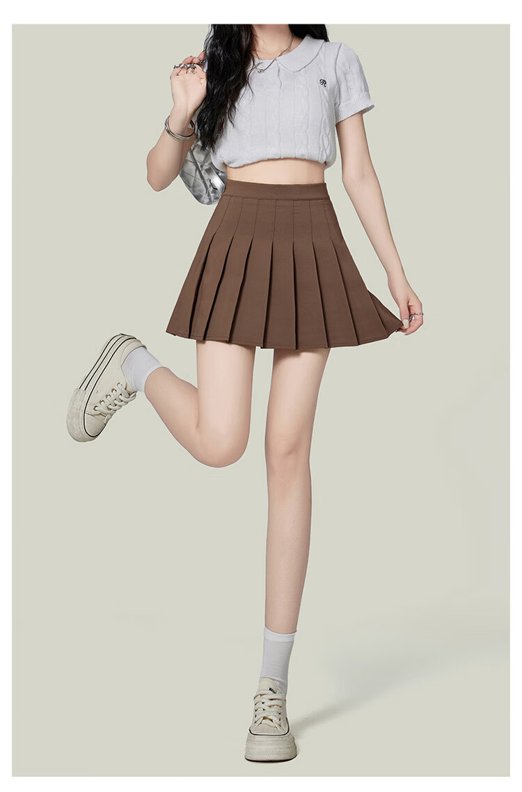 Ziyu Style Pleated Skirt for Women Petite High Waist Slimming Anti-Exposure Blazer Mini Skirt 2026 New Summer Bodycon Half Skirt 19